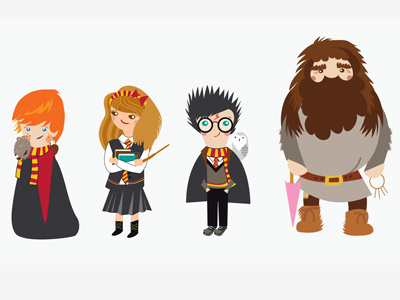 Harry Poter for VisitBritain character design facebook app illustration