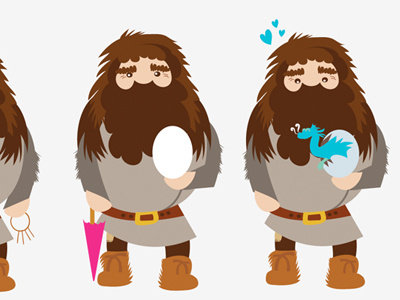 Hagrid character design facebook app illustration