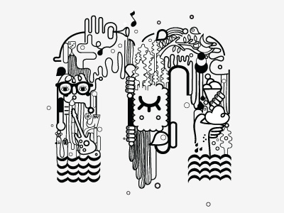 Umami's M artwork for music illustration typography