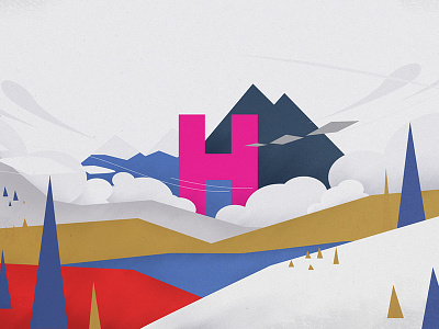 H h illustration mountain