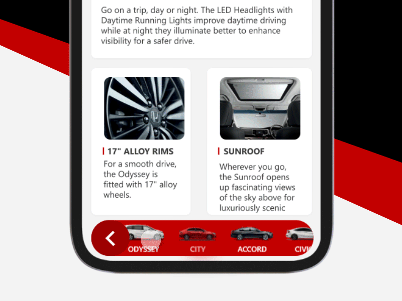 Honda 1 Navigation android animation app branding interaction ios logo motion graphics navigation