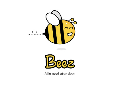 Beez Delivery Service bee cute delivery fast grocery logo yellow