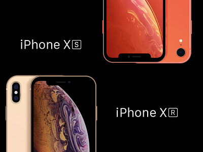 iPhone XS-XR Semi Flat Mockup apple illustration iphone x iphone xr iphone xs