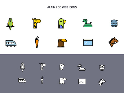 AlAin Zoo web icons animals app arabic background design icons illustration logo vector zoo