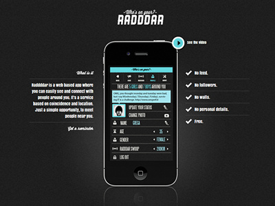 Radddar App Landing app html5 responsive