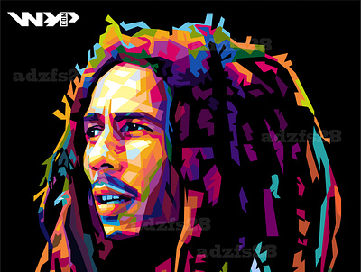 WPAP Bob Marley app branding cartoon design designer dribbble fiverr graphic design icon illustration logo pop art poster vector wpap