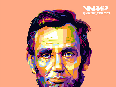 Abraham Lincoln in WPAP art 3d cartoon fiverr graphic design logo pop art vector wpap wpap art