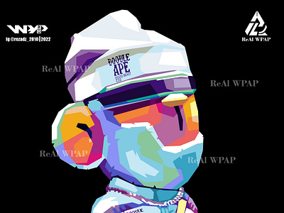 Doodle ape in WPAP pop art portrait