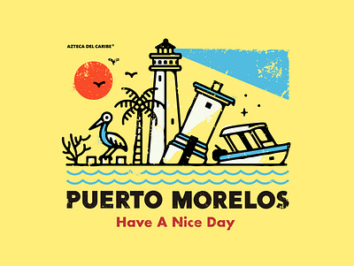 Puerto Morelos badge design draw illustration illustration design ilustration ilustrator logo mexico vector