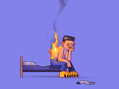 Anxiety ansiedad bed diseño illustraion illustrator sad sketch uidesign