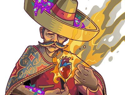 Desprenderse burn burnning design heart ill illustration mexico