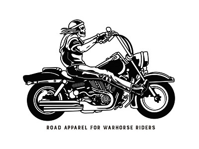 Road Apparel for warhorse riders bike calavera ilustrator motorcycle vector