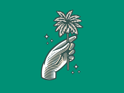 Handpalm coachella hand illustration palm vector