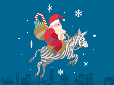 Santa & Tijuana Donkey donkey illustration ilustrator mexico santaclaus tijuana vector