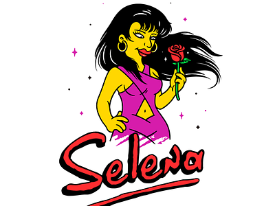 Selena design draw illustration selena simpsons thesimpsons