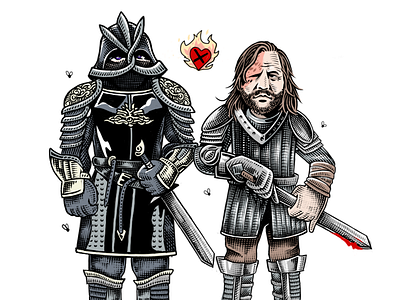 Cleganes claganes gameofthrones got illustration theclaganebowl thehound themountain