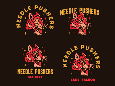 Needle pushers logo design draw illustration illustration art illustrator jaguar logo logo a day logo design
