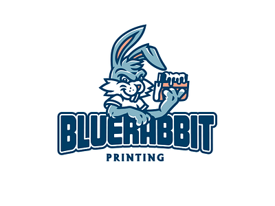 Blue Rabbit bunny character illustrator logo design logodesign logos logotype printing rabbit rabbit logo vector vector illustration