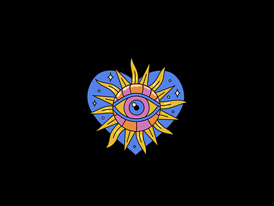 Cosmogonía design eyes heart logo sun universe vector vectorart