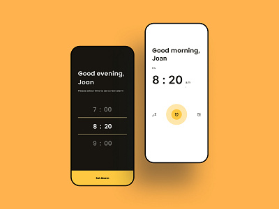 Alarm App Design app design graphic design minimal mobile ui