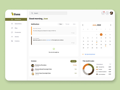 Admin dashboard