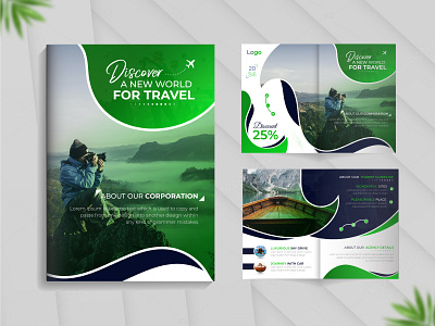 Travelling Agency Bifold Brochure Template Design