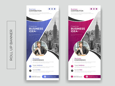 Corporate Business Roll Up Banner Design professional poster standee banner x banner