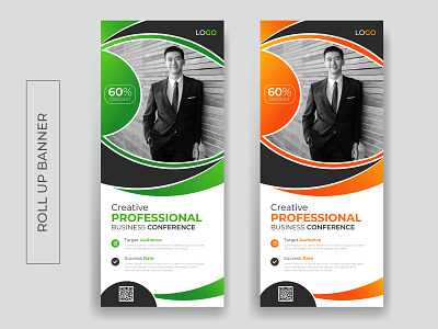 Abstract roll up banner standee for presentation