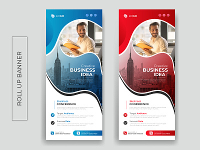 Business Exhibition Roll UP Banner Design ads corporate business graphic design pop up pull up roll up banner social media standee webinar x banner