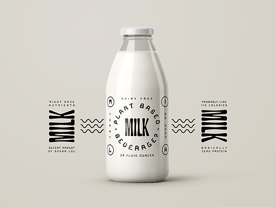 Milk Bottle Label bottle branding design graphic design inspiration label labeldesign lettering milk mockup packaging packagingdesign typography