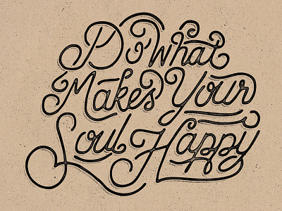 Soul handlettering lettering screen printed typography