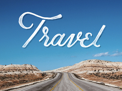 Travel adventure hand drawn landscape lettering texture travel type typography