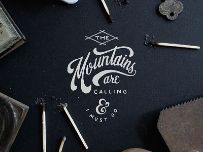 Mountains are Calling branding hand drawn lettering mountains typography