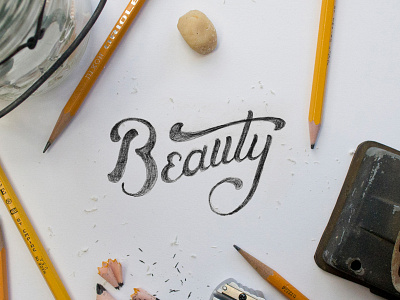 Beauty beauty drawn hand lettering letters pencil sketch type typography