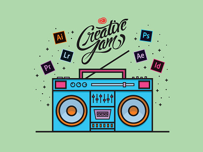 Adobe Creative Jam - UNL adobe boom boombox box creative jam music stereo unl vector