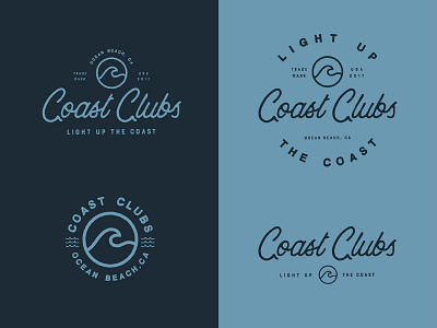 Coast Clubs badge beach coast design logos ocean shirt typography wave