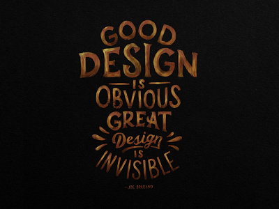 Great Design is Invisible design hand lettering lettering paint procreate texture type typography