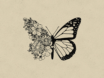 Butterfly butterfly flag logo flower flower illustration flower logo flowers hand drawn