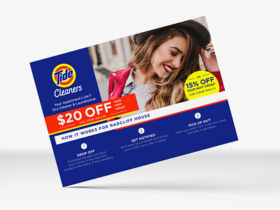Tide Cleaners Direct Mail Campaign branding typography