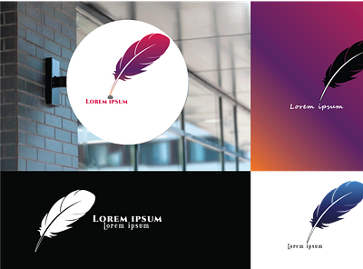 Feather Logo app branding design graphic design icon illustration logo motion graphics typography vector