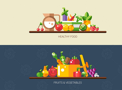 Food & Vegetables design food illustration vector vegetables