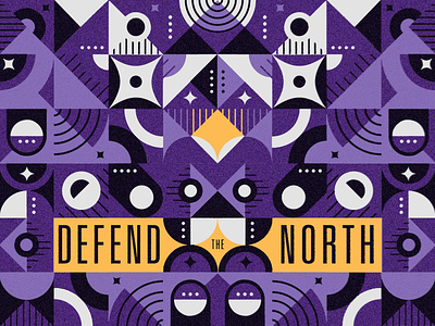 Defend The North ilustration minnesota mn nordic north pattern purple shape space stars vikings