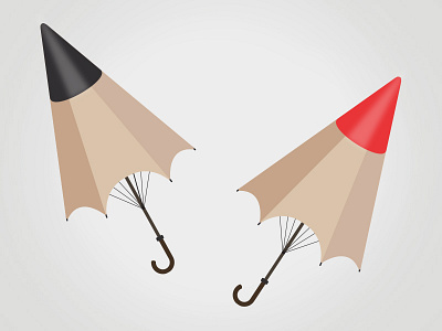 Pencilia artistic colorful concept creative idea pencil simple umbrella vector