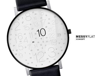 Messy Watch concept digital flat float messy modern watch