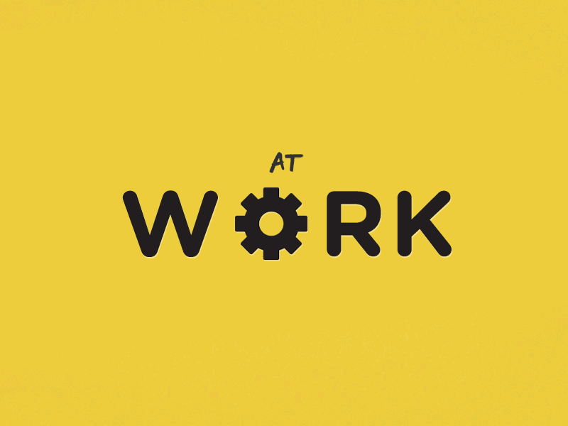 At Work animation clean gear gif logo simple work