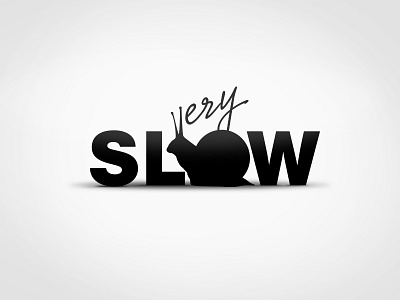 Very Slow bw clean creative idea lazy logo slow snail time typography