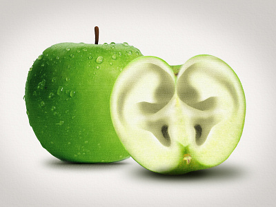 Apple New Ear apple channels ear illustration metaphorical paint photography photoshop