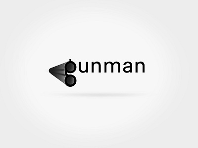 Gunman 3d creative gun gunman logo perspective shadow simple subtle