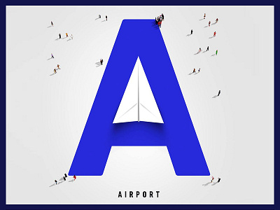 Airport Typo Experiment airport creative design experiment flight illustration image logo people plane sky typography