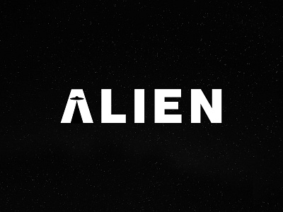 Alien Logotype Experiment alien bw creative design extraterrestrial identity logo simple sky subtle typo